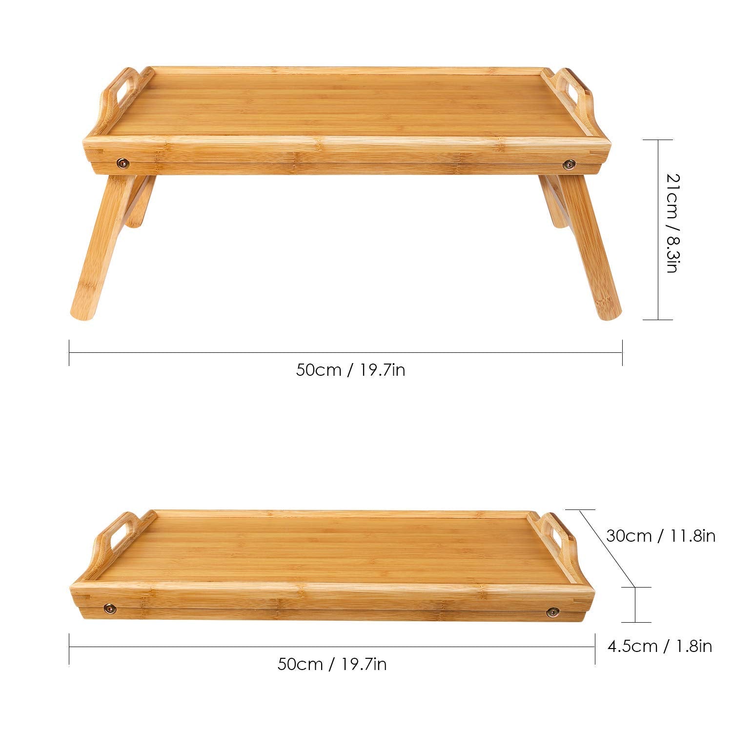 Snazzy Bamboo Wood Foldable Food Tray Breakfast Table Eating Serving Bed Tray Study Laptop Bed Serving Tray With Legs For Home,B